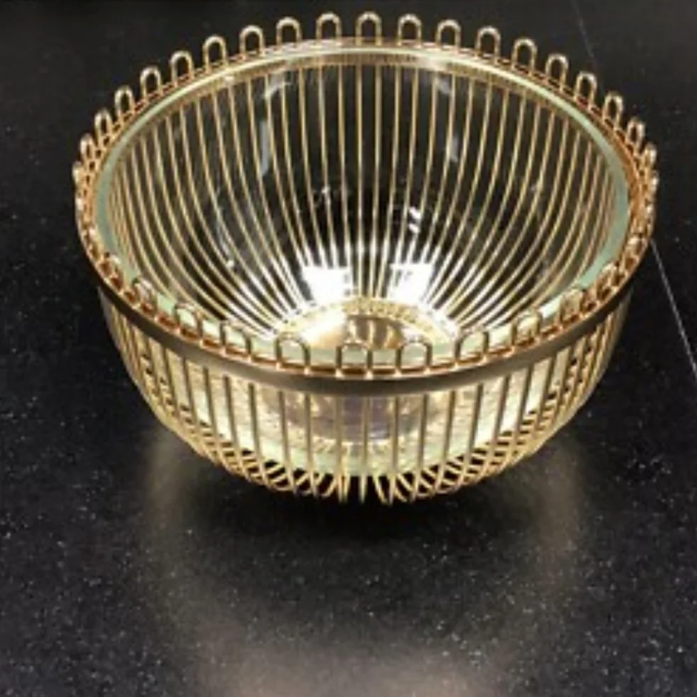 Kate Spade Lenox Glass Metal Wire Bowl Set Keaton St - Picture 2 of 10